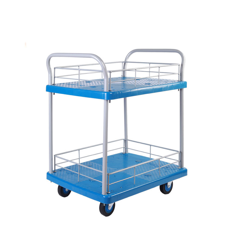 Double-Layer Plastic Hand Trolley