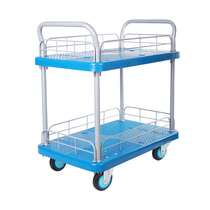 Double-Layer Plastic Hand Trolley