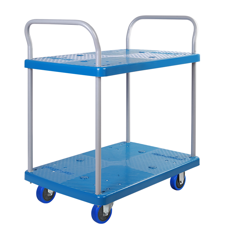 Double-Layer Plastic Hand Trolley