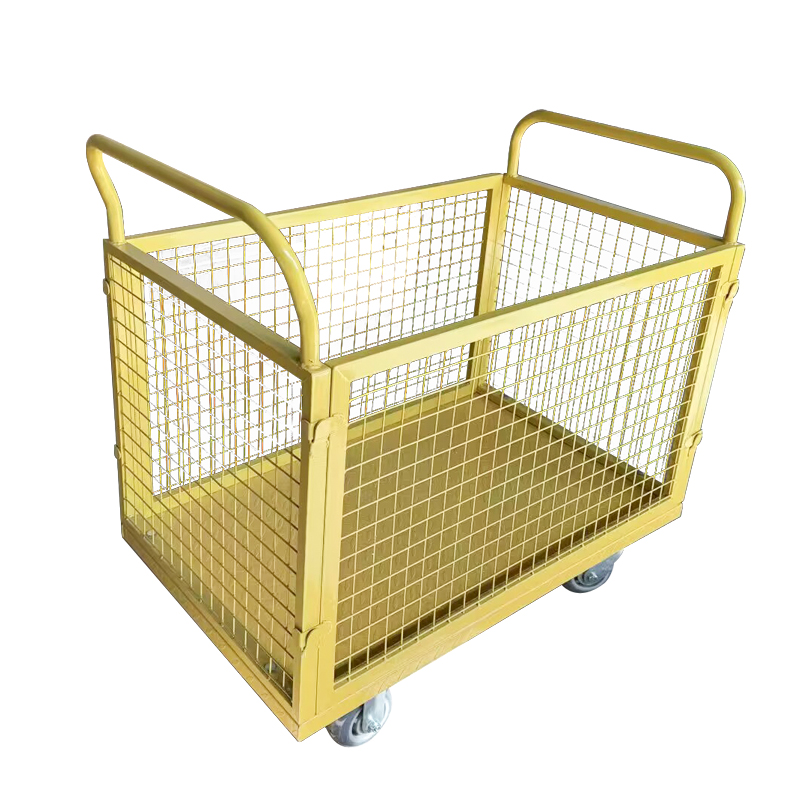 Uni-Silent 400kgs Loading Wire Mesh Hand Trolley With Two Handles